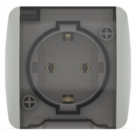 Розетка с заземлением с крышкой Elbi Eleсtriс Eva 554-011500-218