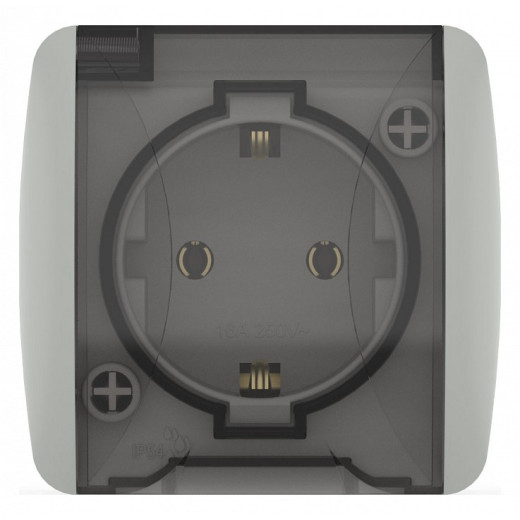 Розетка с заземлением с крышкой Elbi Eleсtriс Eva 554-011500-218