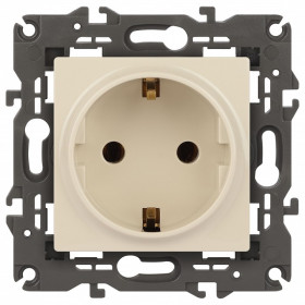 Розетка с заземлением, без рамки Эра Эра Elegance 14-2101-02