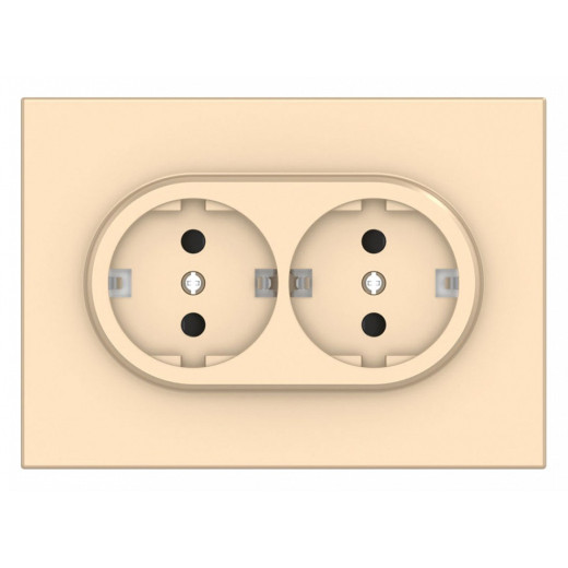 Розетка двойная с заземлением и со шторкой Gusi Electric BRAVO С11Р6-027