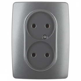 Розетка двойная без заземления Эра Эра 12 12-2107-12