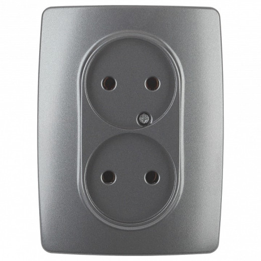 Розетка двойная без заземления Эра Эра 12 12-2107-12