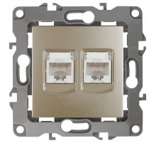 Розетка двойная Ethernet RJ-45 без рамки Эра Эра 12 12-3108-04