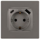 Розетка с заземлением и со шторкой и 2хUSB, без рамки Эра Эра 12 12-4108-16