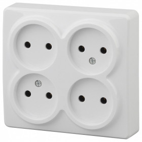 Розетка четверная без заземления Эра Эра Эксперт 11-2210-01