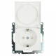 Розетка с заземлением и со шторкой, без рамки с крышкой Stekker Катрин 39302