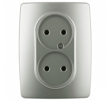 Розетка двойная без заземления Эра Эра 12 12-2107-15