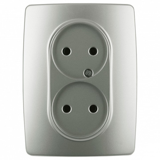 Розетка двойная без заземления Эра Эра 12 12-2107-15