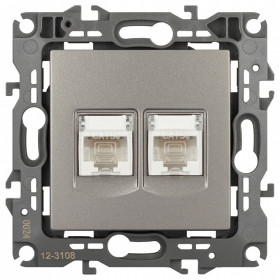 Розетка двойная Ethernet RJ-45 без рамки Эра Эра 12 12-3108-16