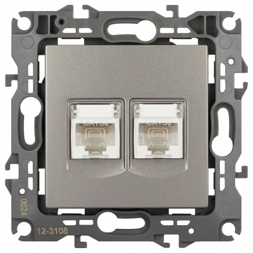 Розетка двойная Ethernet RJ-45 без рамки Эра Эра 12 12-3108-16