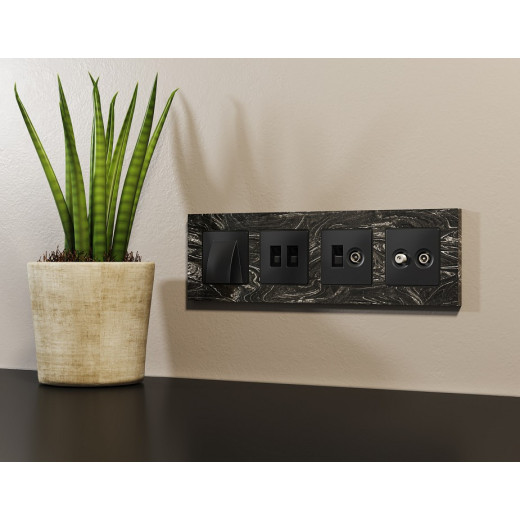 Розетка двойная Ethernet RJ-45 и со шторками, без рамки Ambrella Volt ALFA MA812110