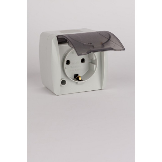 Розетка с заземлением с крышкой Elbi Eleсtriс Eva 554-011500-218