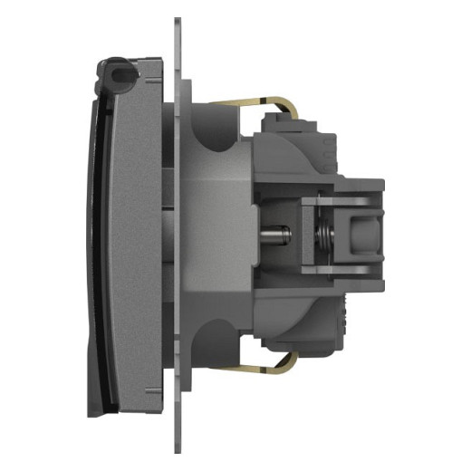 Розетка с заземлением и со шторкой, без рамки с крышкой Elbi Eleсtriс Zena Vega 609-011000-219