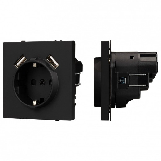 Розетка с заземлением и 2хUSB type A, без рамки Arlight SCT 054289