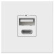 Розетка 2хUSB type A и C без рамки Elbi Eleсtriс Moda Vox 611-040232-335