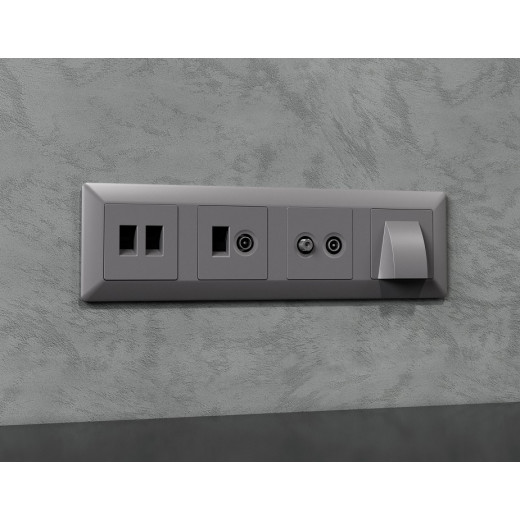 ТВ-розетка и розетка Ethernet RJ-45 без рамки Ambrella Volt ALFA MA512510