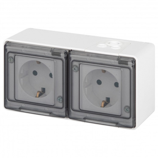 Розетка с заземлением с крышкой Эра Эра Эксперт 11-2503-01