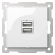 Розетка 2хUSB type A без рамки Elbi Eleсtriс Zena Vega 609-015600-143