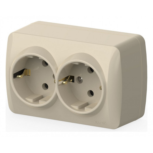Розетка двойная с заземлением Elbi Eleсtriс Alsu 7 504-010300-907