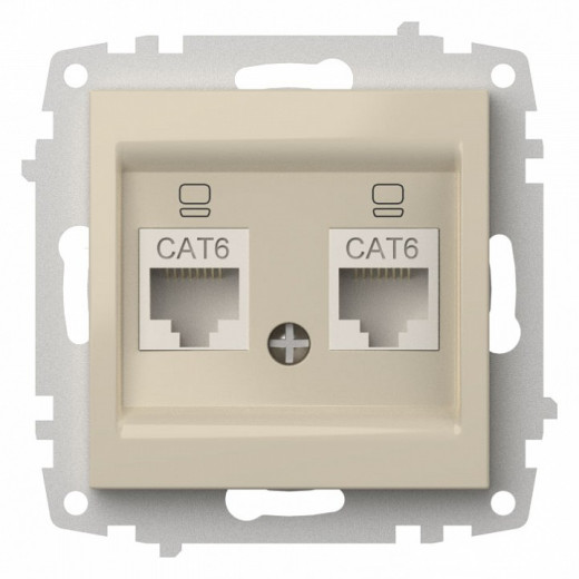 Розетка двойная Ethernet RJ-45 без рамки Elbi Eleсtriс Zena Vega 609-010300-248