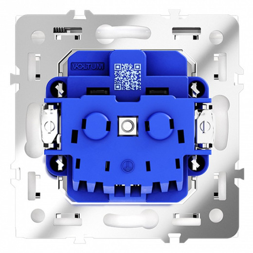 Розетка с заземлением и со шторкой, без рамки с крышкой Voltum S70 VLS040303