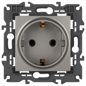 Розетка с заземлением, без рамки Эра Эра Elegance 14-2101-16