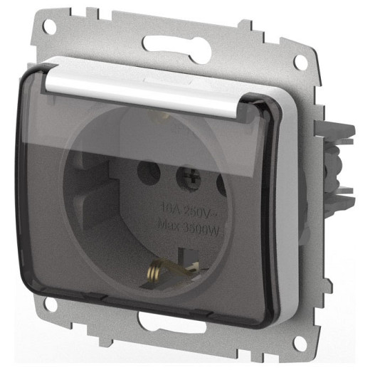 Розетка с заземлением с крышкой, без рамки Elbi Eleсtriс Jazz 607-010200-218