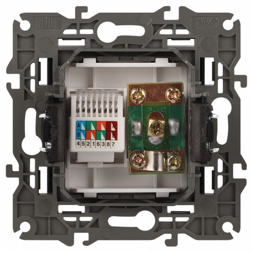 ТВ-розетка и розетка Ethernet RJ-45 без рамки Эра Эра Elegance 14-3110-05