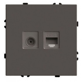 ТВ-розетка и розетка Ethernet RJ-45 без рамки Stekker Эмили 49924