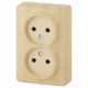 Розетка двойная без заземления Эра Эра Эксперт 11-2202-11