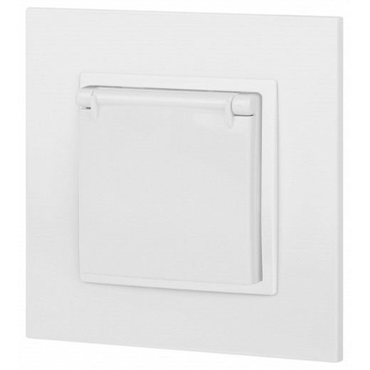 Розетка с заземлением и со шторкой, без рамки с крышкой Эра Эра Elegance 14-2103-01