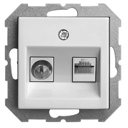 ТВ-розетка и розетка Ethernet RJ-45 без рамки LIREGUS EPSILON 28-023