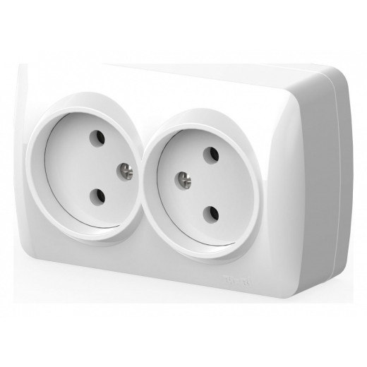 Розетка двойная без заземления Elbi Eleсtriс Alsu 7 504-010200-908