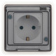 Розетка с заземлением и со шторкой, с крышкой Эра Эра Эксперт 11-2522-01