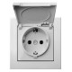 Розетка влагозащищенная с заземлением с крышкой, без рамки LIREGUS EPSILON 28-0162