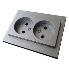 Розетка двойная без заземления LIREGUS EPSILON 28-1751