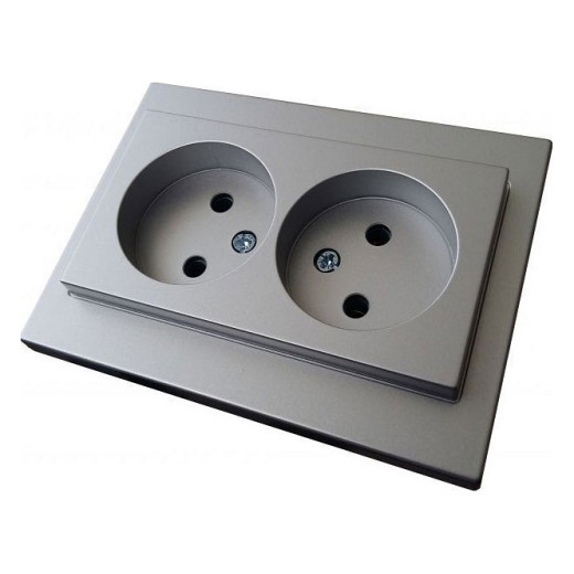 Розетка двойная без заземления LIREGUS EPSILON 28-1751