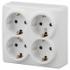 Розетка четверная с заземлением и со шторками Эра Эра Эксперт 11-2211-01