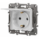 Розетка с заземлением и со шторкой, без рамки с крышкой Эра Эра Elegance 14-2103-01М