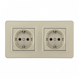 Розетка с заземлением и со шторкой Arte Milano SET16-2 SET16-2-40-1x2 shampan