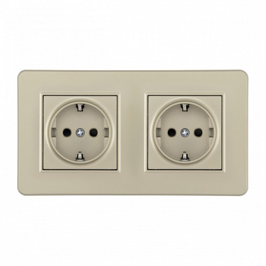 Розетка с заземлением и со шторкой Arte Milano SET16-2 SET16-2-40-1x2 shampan