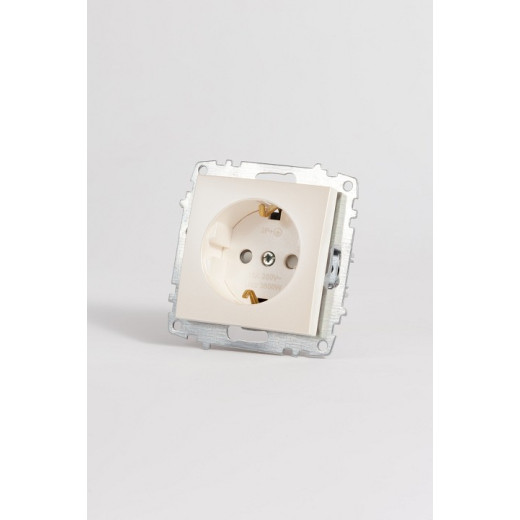 Розетка с заземлением и со шторкой, без рамки Elbi Eleсtriс Zena Vega 609-012500-243