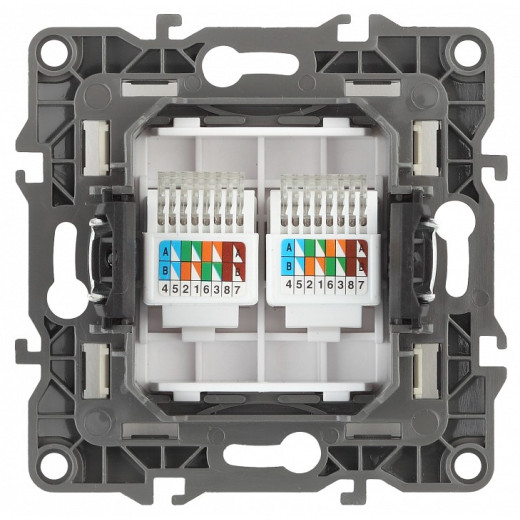 Розетка двойная Ethernet RJ-45 без рамки Эра Эра 12 12-3108-13