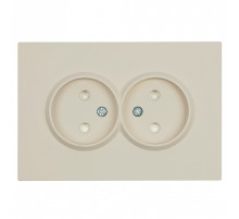 Розетка двойная без заземления и со шторкой, без рамки Stekker RST10-5116-08 49903