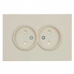 Розетка двойная без заземления и со шторкой, без рамки Stekker RST10-5116-08 49903