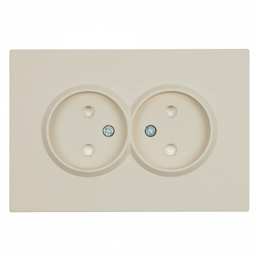 Розетка двойная без заземления и со шторкой, без рамки Stekker RST10-5116-08 49903