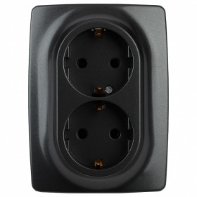 Розетка двойная с заземлением Эра Эра 12 12-2106-05