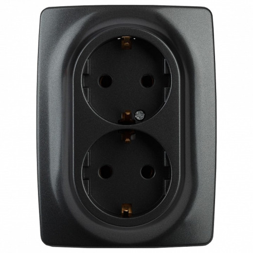 Розетка двойная с заземлением Эра Эра 12 12-2106-05