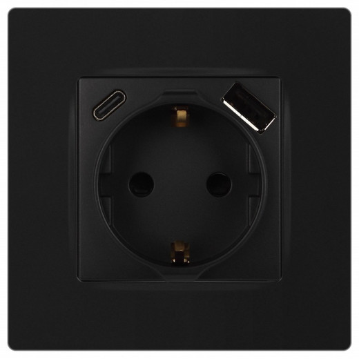 Розетка с заземлением и со шторкой и 2хUSB, без рамки Эра Эра 12 12-4108-05