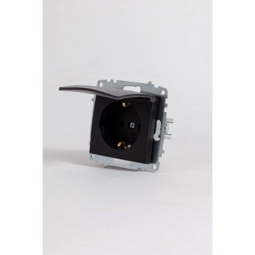 Розетка с заземлением с крышкой, без рамки Elbi Eleсtriс Zena Vega 609-014800-218